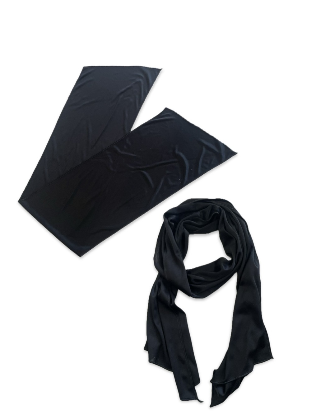 Classic Black Lightweight Unisex Long Scarf - Picture 5 of 10